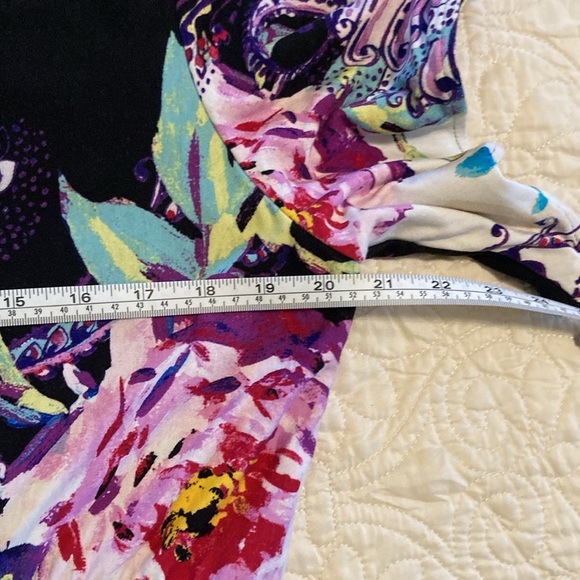 Chicos Short Sleeve Knit Maxi Dress Floral Print Size 2 (12/14) - Picture 9 of 14